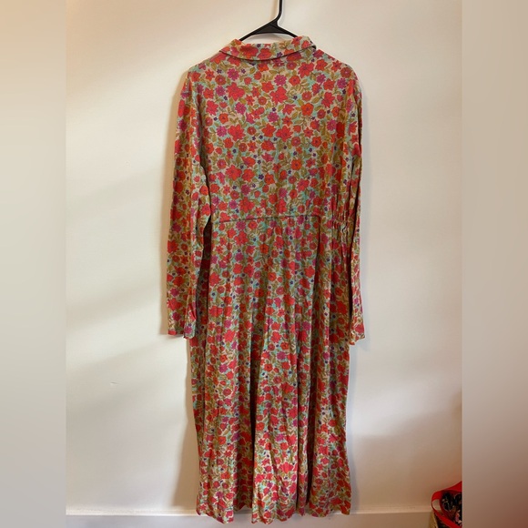 Natural Life Christa Knit Maxi Dress Watercolor Neon XL Boho Prairie Artsy - Picture 8 of 9